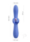 Fortexa App Controlled Flapping Dual Vibrator Blue with dimensions, showcasing its unique design for stimulation.