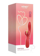 Fortexa App Controlled Flapping Dual Vibrator Red product packaging with vibrant design for intimate pleasure.