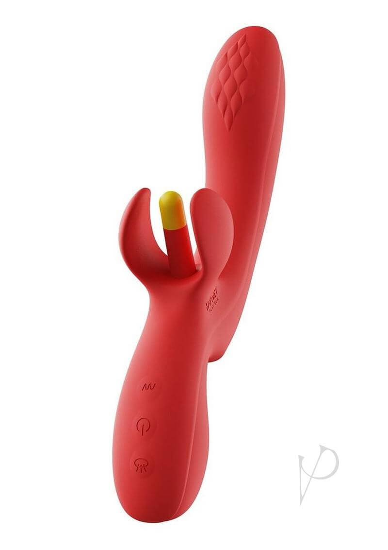 Fortexa App Controlled Flapping Dual Vibrator Red featuring a unique design for enhanced pleasure.