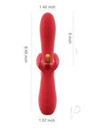 Fortexa App Controlled Flapping Dual Vibrator Red with dimensions displayed in inches.