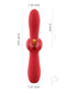 Fortexa App Controlled Flapping Dual Vibrator Red with dimensions displayed in inches.
