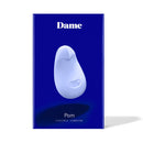 Dame Pom Flexible Vibrator Ice packaging featuring a soft, flexible design on a vibrant blue background.