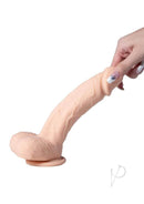 Paxton 8.5 inches App Controlled Vibrating Dildo Tan with lifelike shaft and suction base for versatile pleasure.