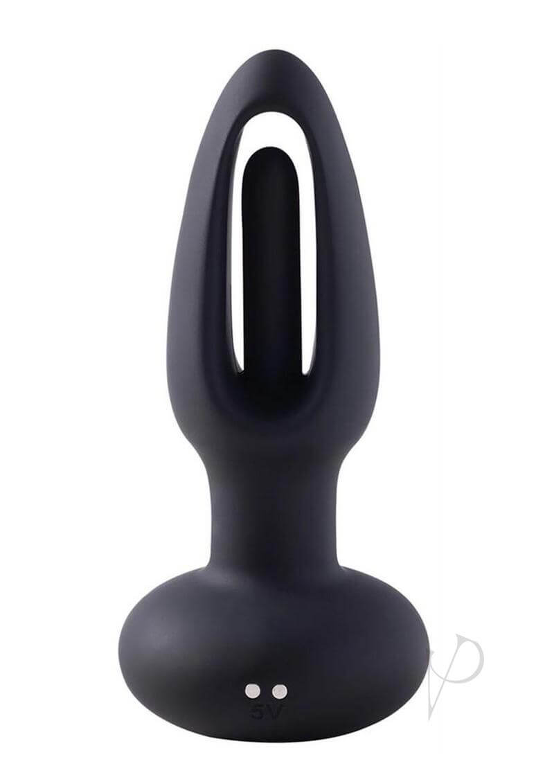 Snuggy Tapping Anal Plug Vibrator Black by Honey Play Box, a flapping butt sex toy designed for anal pleasure.