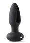 Snuggy Tapping Anal Plug Vibrator Black by Honey Play Box, a smooth black silicone anal toy with unique design.
