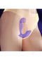 Trill Wearable Dual Vibrator Lavender by Honey Play Box depicted on a body wearing beige underwear.