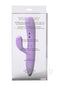 Velvet Thruster Powerful Thrusting Rabbit Vibrator Purple, showcasing its sleek design and features on the packaging.