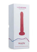 Lovense Gravity Remote App Thrusting Vibrator Red packaging featuring Bluetooth technology and vibrant design.