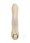 Velvet Thruster Powerful Thrusting Rabbit Vibrator Vanilla with textured shaft and gold accents.