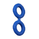 Forto F-81 Silicone Cock and Ball Double Ring Small Blue displayed, showcasing its dual-loop design.
