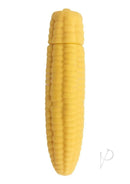 Edgy Veggies Kinky Corn Silicone Vibrator Yellow, playful corn-shaped novelty vibrator for intimate moments.