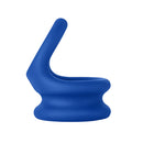 Forto F-20 Silicone Cockring and Ball Stretcher Small Blue side view showcasing its ergonomic design.