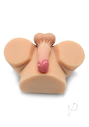 Kiotos Masturbator Silicone Dildo with Pussy and Ass Vanilla top view showcasing lifelike design and openings.