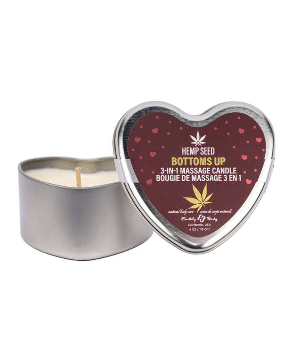 HEMP SEED 3 N 1 VALENTINE'S 2025 MASSAGE CANDLE BOTTOM'S UP 4.7 OZ-0