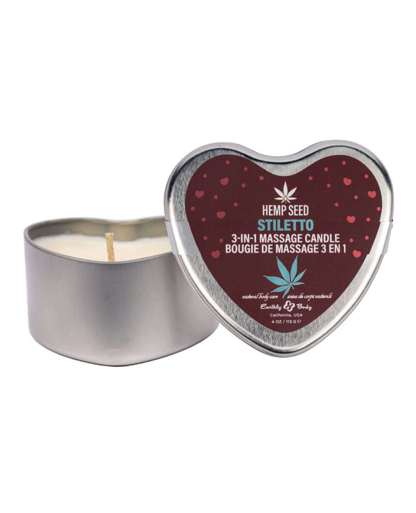HEMP SEED 3 N 1 VALENTINE'S 2025 MASSAGE CANDLE STILETTO 4.7 OZ-0