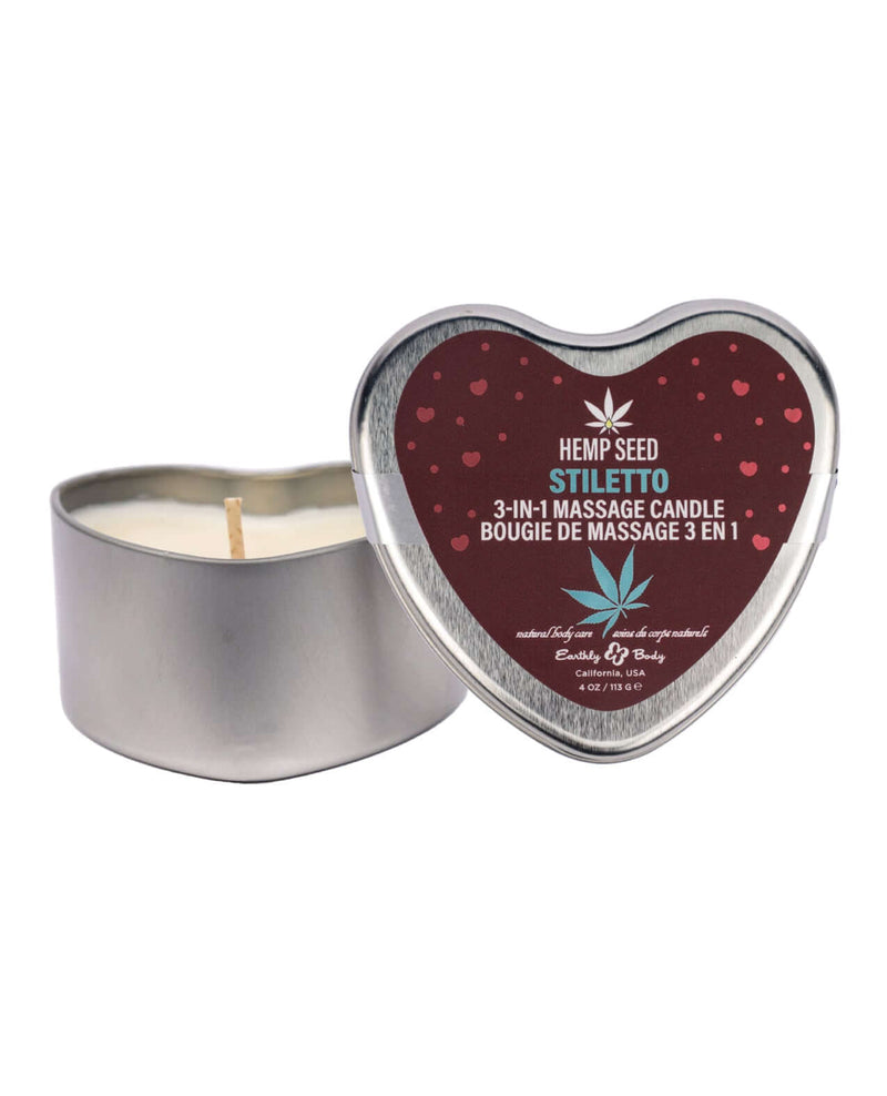 HEMP SEED 3 N 1 VALENTINE'S 2025 MASSAGE CANDLE STILETTO 4.7 OZ-0