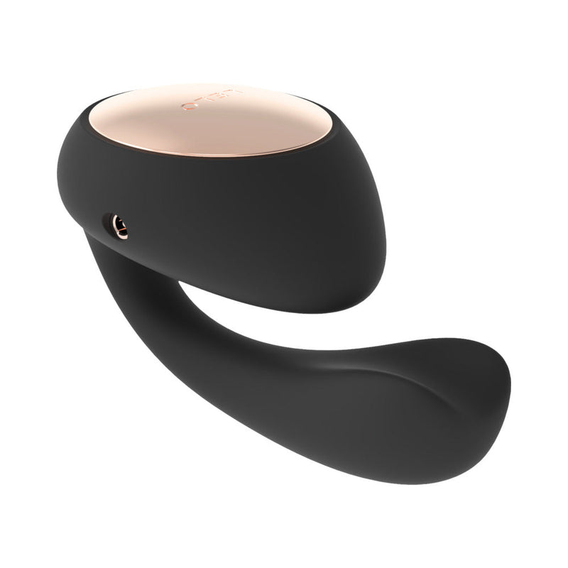 LELO IDA Wave Rechargeable Dual Stimulator Black side view, showcasing its sleek design and innovative features.