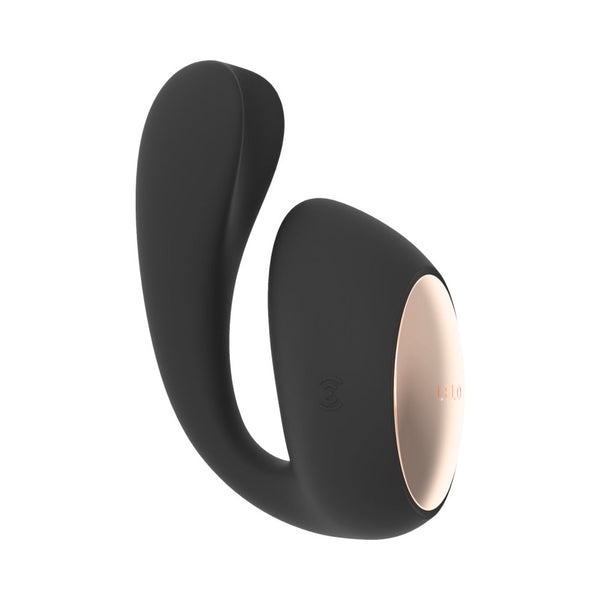 LELO IDA Wave Rechargeable Dual Stimulator Black side view showing its sleek design and app-connected features.