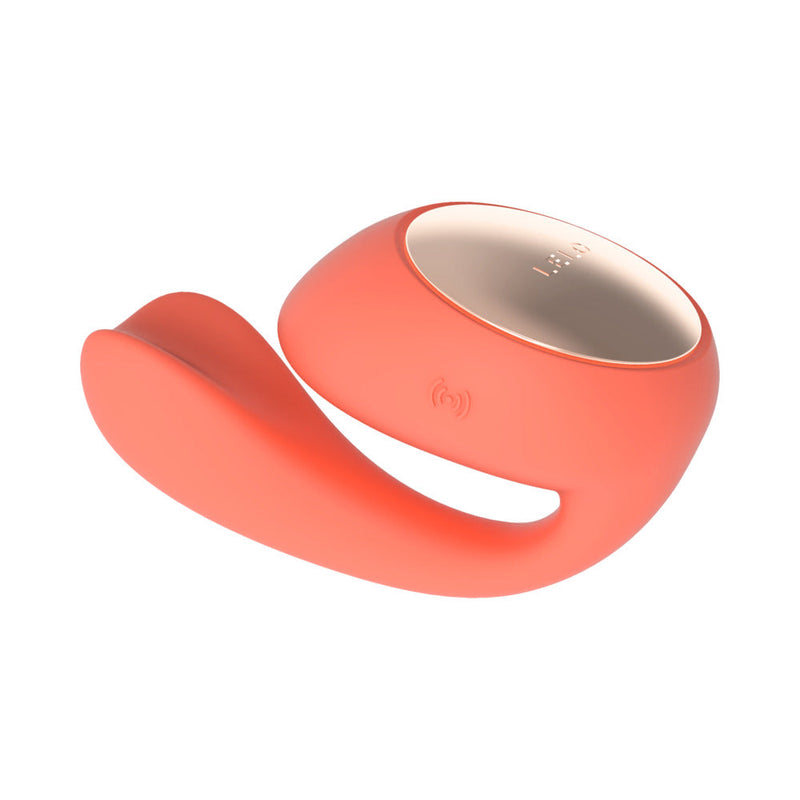 LELO IDA WAVE Rechargeable Dual Stimulator Coral Red designed for synchronized pleasure for couples.