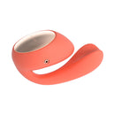 LELO IDA WAVE Rechargeable Dual Stimulator Coral Red showcasing its sleek design and vibrant color.