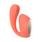 LELO IDA WAVE Rechargeable Dual Stimulator Coral Red side view showcasing its elegant design and features.