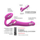 Strap-on-me Multi Orgasm Strapless Strap-on Fuchsia Medium with G-spot and clitoral stimulation features.