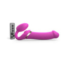 Strap-On-Me Multi Orgasm Strapless Strap-On Fuchsia XL with remote control for enhanced pleasure.