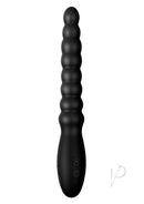 Ass-Sation Magic Wand Silicone Anal Vibrator Black with ribbed design for anal exploration.