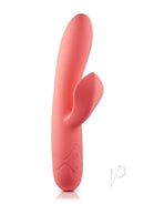Hush Rabbit Soundless Vibrator Pink showcasing its sleek design for discreet dual stimulation.