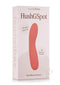 Hush G spot Soundless Vibrator Pink packaging featuring a sleek design and specifications for playtime and vibration speeds.