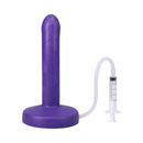 Tantus Pop Slim Squirting Silicone Dildo Indiglow - Image 4