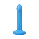 Tantus Pop Squirting Silicone Dildo Lagoon in blue, non-phallic design for ejaculation play.