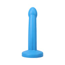 Tantus Pop Squirting Silicone Dildo Lagoon in vibrant blue color, featuring a sleek non-phallic design.