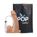 Tantus Pop N' Play Squirting Packer Honey with syringe and packaging for versatile performance.