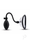 Size Up Classic Pussy Pump with Two Chambers Black and Clear for customizable suction play.