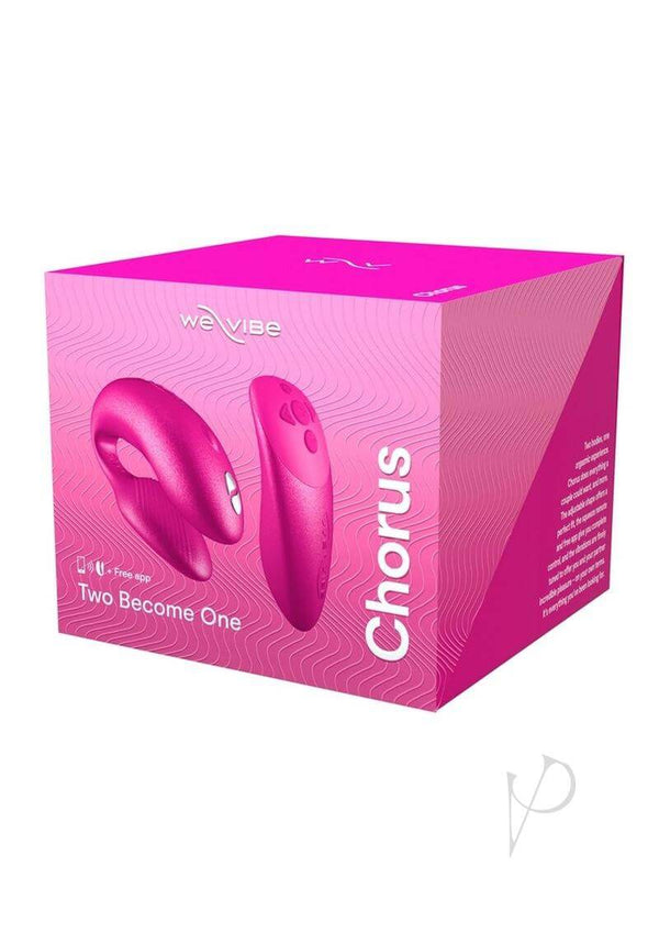 We Vibe Chorus Couples Vibrator with Remote Control in pink packaging highlighting shared pleasure.