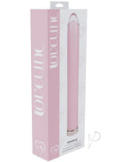 Loveline Sparkle 10 Function Glass Vibrator 6.3 Inch Pink packaging features sleek design and luxury branding.