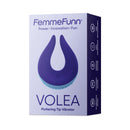 FemmeFunn Volea Silicone Fluttering Tip Vibrator Dark Purple packaging box with branding and product information.