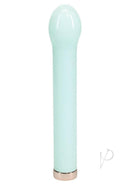 Loveline Celestia 6.3 Inch Glass Bulb Tip Vibrator Green in soft green hue with bulb tip and smooth glass design.