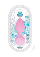 Wet Dreams Two Timer Silicone Pleasure Ball Pink in packaging, compact rechargeable vibrating toy.