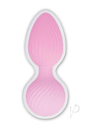 Wet Dreams Two Timer Silicone Pleasure Ball Pink shown from above, featuring a smooth, curved silicone design.