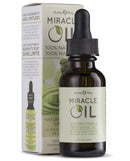 Earthly Body Hemp Miracle Oil 1 oz bottle with dropper and packaging showcasing its soothing formula.