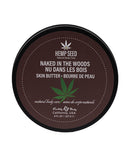 Earthly Body Hemp Seed Skin Butter 8 oz Naked in the Woods product packaging showcasing natural moisture benefits.