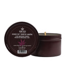 Earthly Body Suntouched Hemp Candle 6 Oz Skinny Dip in a brown container with a label.
