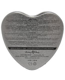 Earthly Body Suntouched Hemp Edible Candle Heart Tin Peach directions and ingredients on metal tin