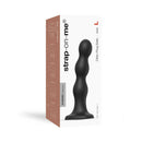 Strap-on-me Hybrid Silicone Dildo Plug Balls Black Large packaging showing flexible shaft and triplet balls design.