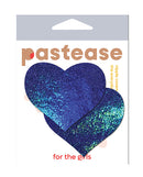 Pastease Liquid Heart Blue Spectrum Pasties packaging featuring heart-shaped glittery nipple covers.