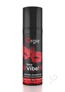 Orgie Sexy Vibe Hot Intimate Arousal Gel 0.5 fl oz in a sleek black container, designed for enhanced intimacy.