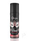 Orgie Dual Vibe Intimate Arousal Gel 0.5 Oz Strawberry Gin and Tonic in a sleek black bottle.