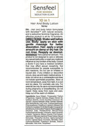 Orgie Sensfeel For Women Seduction Elixir 10 in 1 Lotion 3.38 Oz directions and ingredients list image.